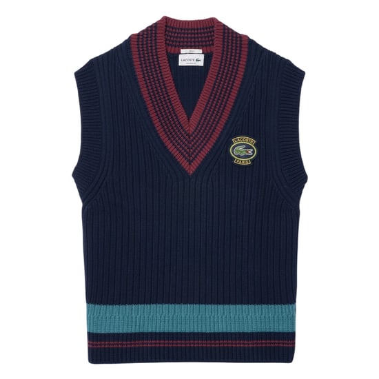 Lacoste Unisex Adult Badge Knitted Regular Sweater Vest (Navy) - Image 1