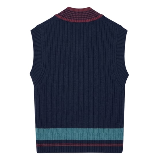 Lacoste Unisex Adult Badge Knitted Regular Sweater Vest (Navy) - Image 2