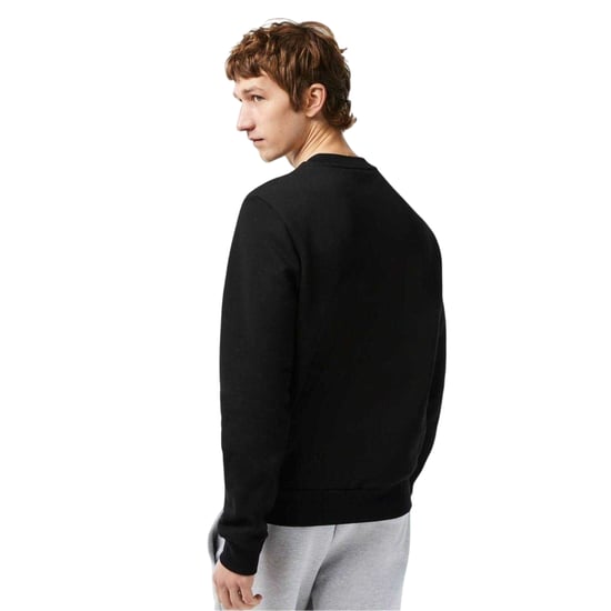 Lacoste Heren Sweatshirt met Geborduurd Logo Fleece Crew Hals (Zwart) - Image 3