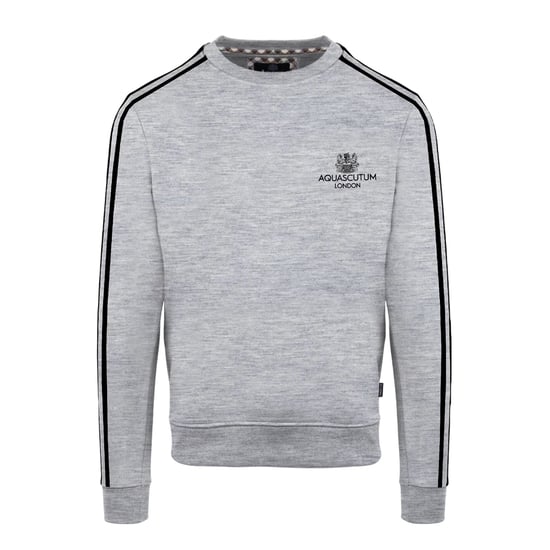 Aquascutum Mens London Double Stripe Sweatshirt (Grått) - Image 1