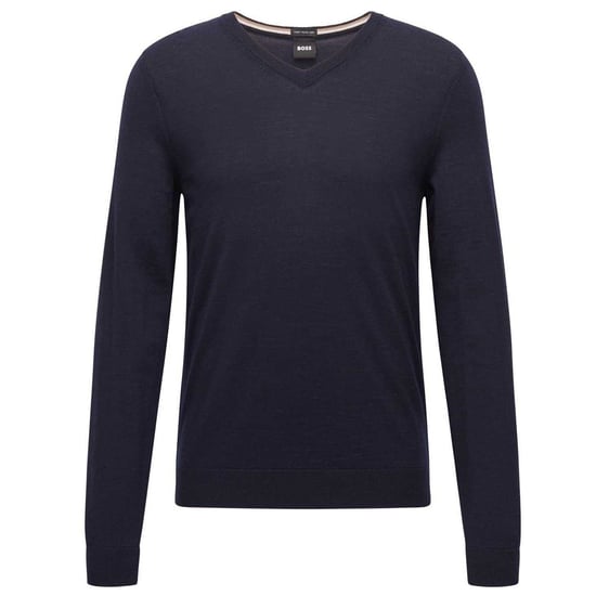 Boss Mens Knitted Regular Formal Pullover (Dark Blue) - Image 2