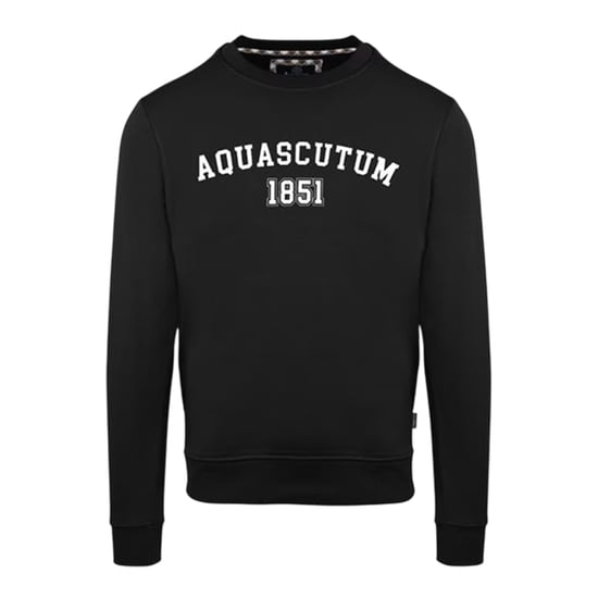 Aquascutum Mens Arched Logo Sweatshirt (Black) - Image 1
