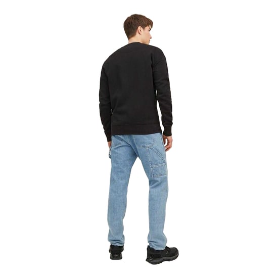 Jack And Jones Sweatshirt med avslappnad passform och rund hals för herrar (Svart) - Image 2