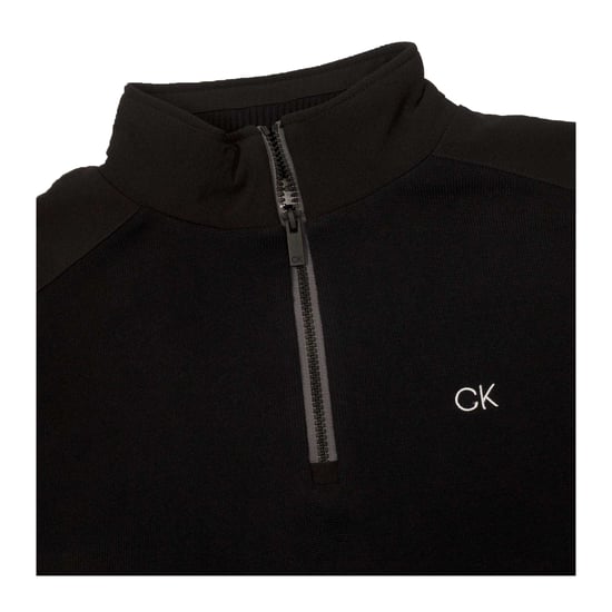 Calvin Klein Heren Geborduurd Logo Raglan Sweatshirt met Ritssluiting (Zwart) - Image 3