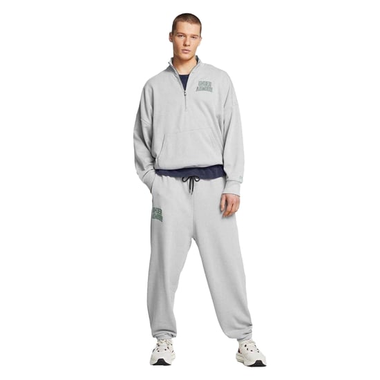 Under Armour Heren Icon Quarter Zip Relaxed Fit Sweatshirt (Grijs) - Image 5
