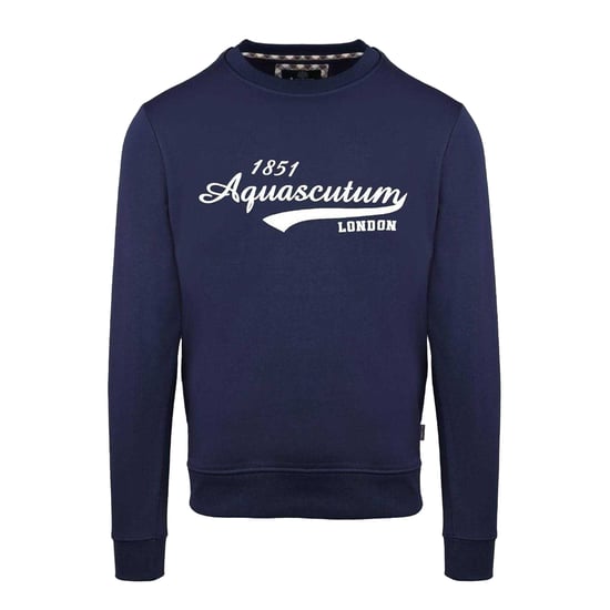 Aquascutum Mens Logo Crew Neck Sweatshirt (Navy) - Image 1