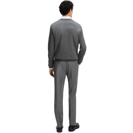 Boss Mens Knitted Regular Formal Pullover (Medium Grey) - Image 2