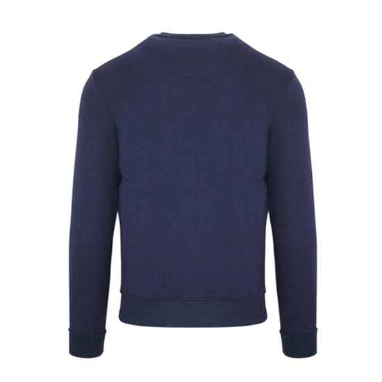 Aquascutum Mens Stripe Detail Crew Neck Long-Sleeved Sweatshirt (Navy) - Image 2