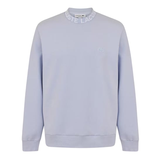 Lacoste Mens Lettering Crew Neck Sweatshirt (Light Blue) - Image 1