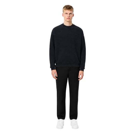 Lacoste Unisex Adult Washed Fleece Loose Fit Sweatshirt (Zwart) - Image 1
