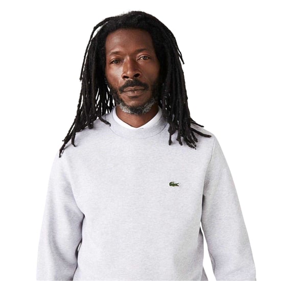 Lacoste Heren Sweatshirt met Geborduurd Logo Fleece Crew Hals (Lichtgrijs) - Image 3