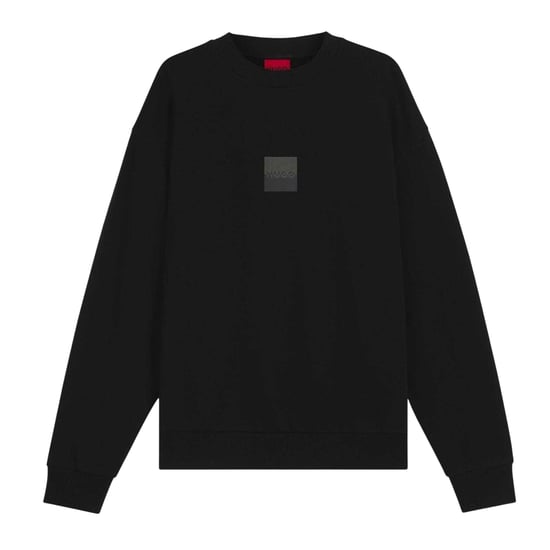 Hugo Heren-sweatshirt met logo en verlaagde schouders, normale pasvorm (Zwart) - Image 1