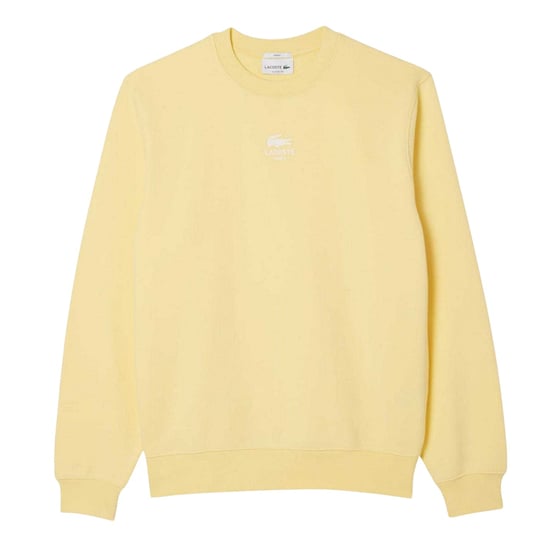 Lacoste Unisex fleece-sweatshirt met logo voor volwassenen (Geel) - Image 1