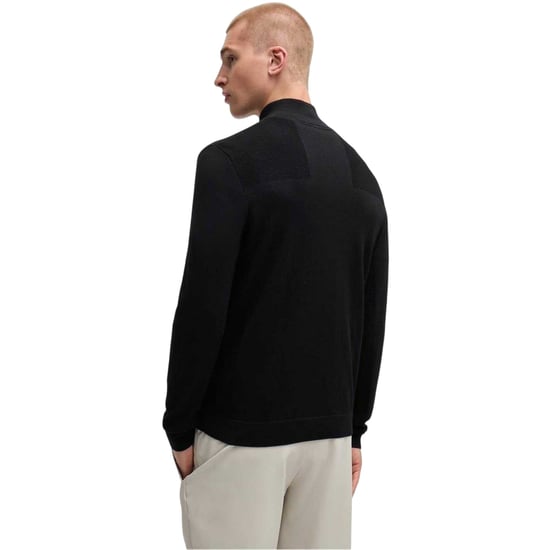 Boss Mens Zip Neck Regular Pullover (Black) - Image 2