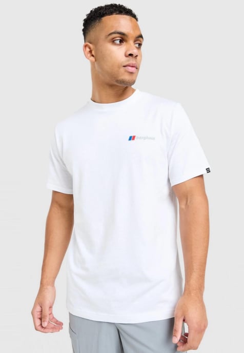Berghaus Mens Threshold Peak T Shirt in White Green - Image 2
