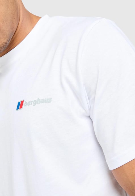 Berghaus Mens Threshold Peak T Shirt in White Green - Image 4