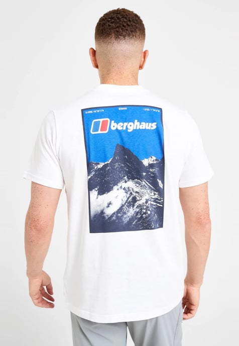 Berghaus Mens Threshold Peak T Shirt in White Blue - Image 3