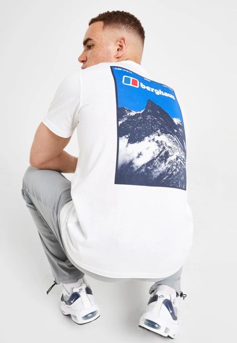 Berghaus Mens Threshold Peak T Shirt in White Blue - Image 4