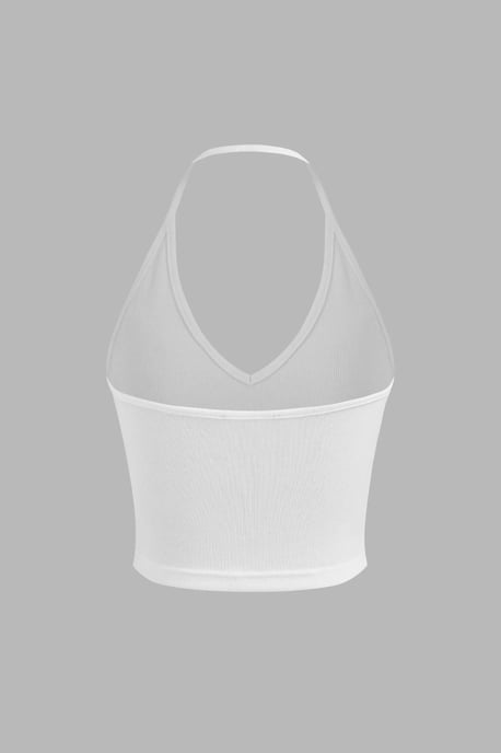 Halter Neck Jersey Crop Top - Image 2
