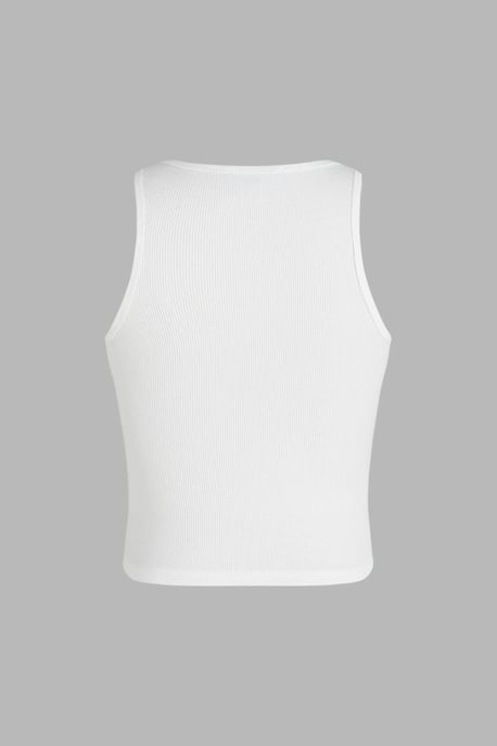 Basis Knop Gedetailleerde Crop Top - Image 2