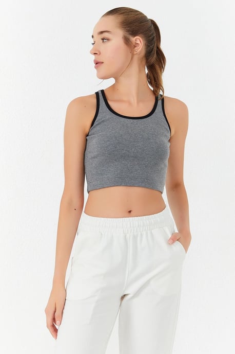 Geribbelde Mouwloze Crop Top - Image 1