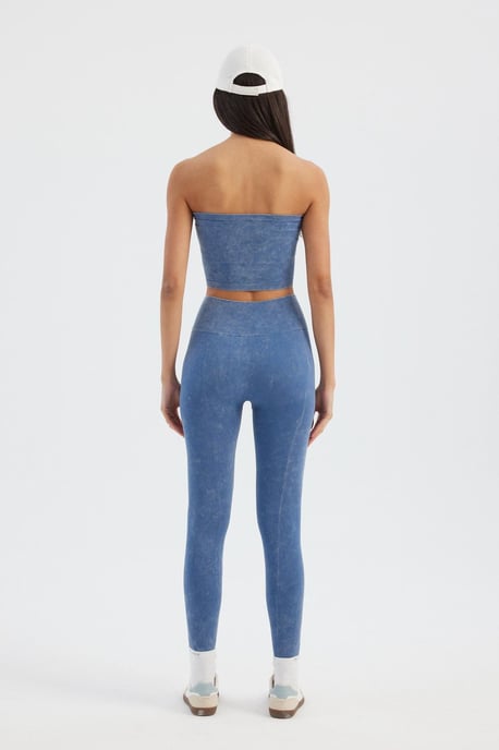 Acid Washed Strapless Ribbed Crop Top - Image 4