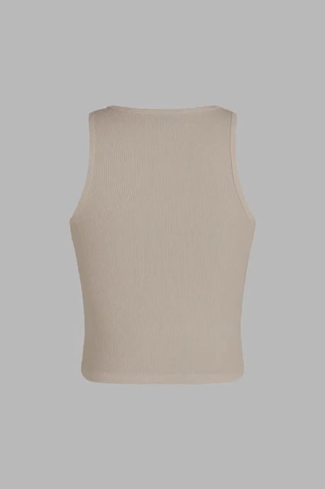 Basis Knop Gedetailleerde Crop Top - Image 4