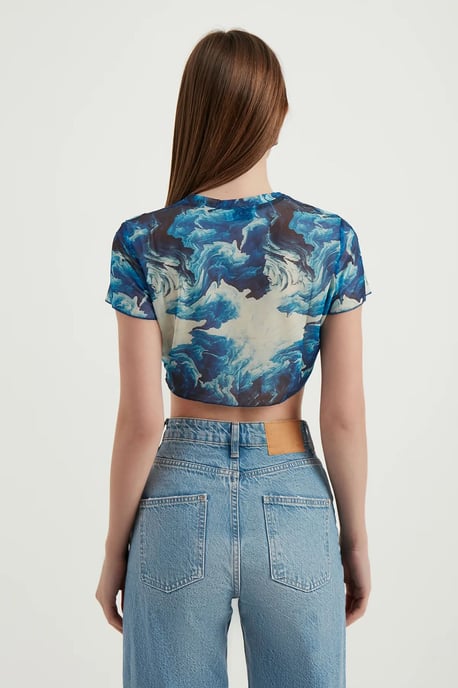 Abstract Tüllen Crop Top - Image 4