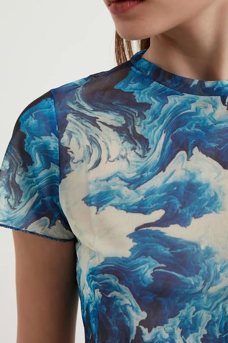 Abstract Tüllen Crop Top - Image 5
