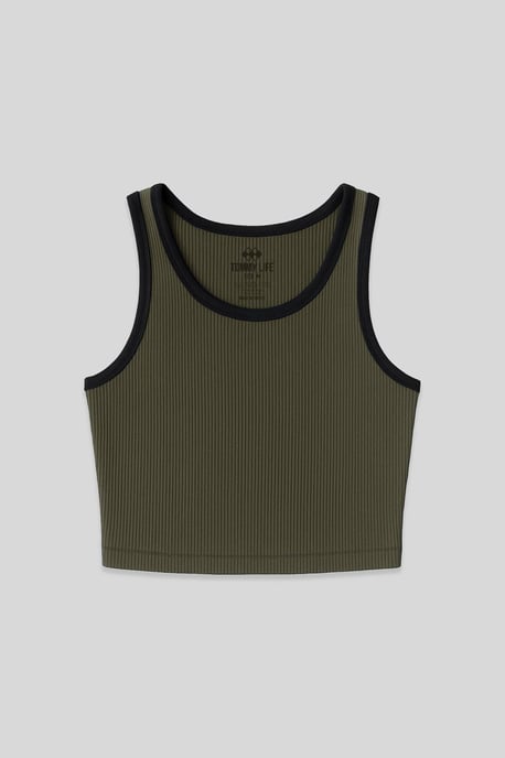 Ribbed Sleeveless Crop Top - Image 1