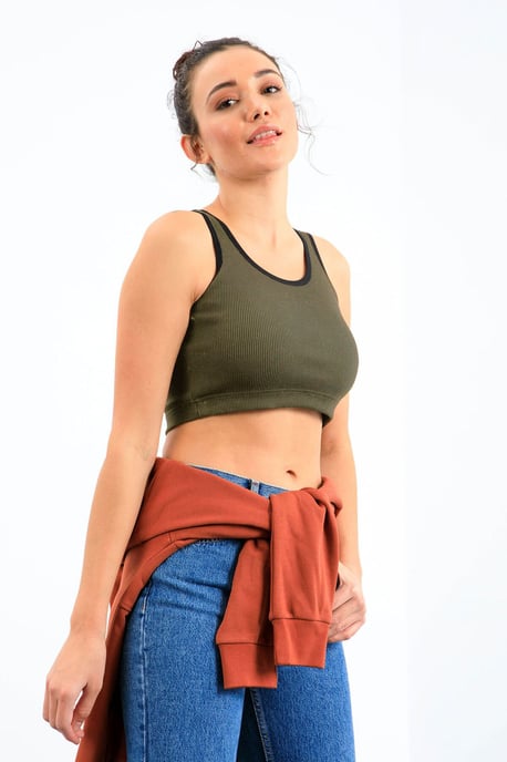 Ribbed Sleeveless Crop Top - Image 2