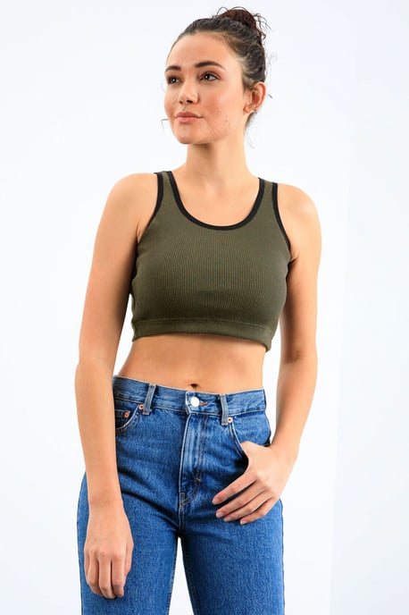Ribbed Sleeveless Crop Top - Image 4