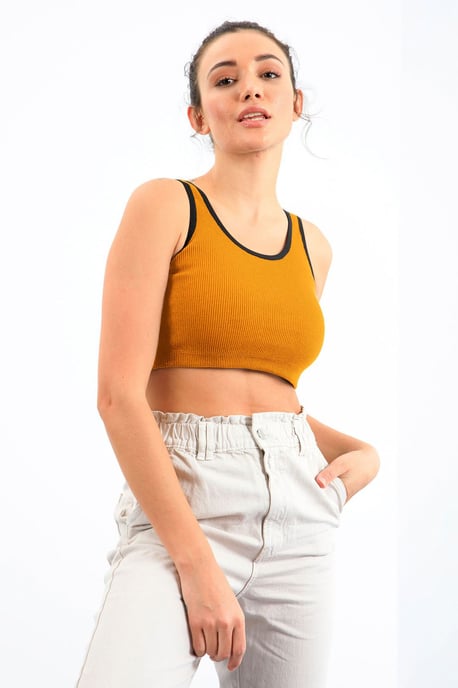 Ribbed Sleeveless Crop Top - Image 1
