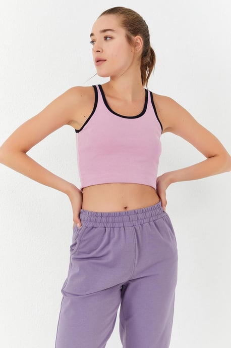 Geribbelde Mouwloze Crop Top - Image 1