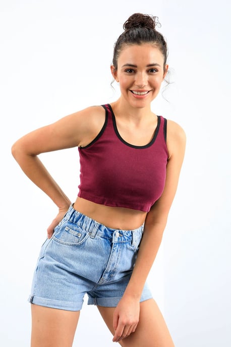 Geribbelde Mouwloze Crop Top - Image 2