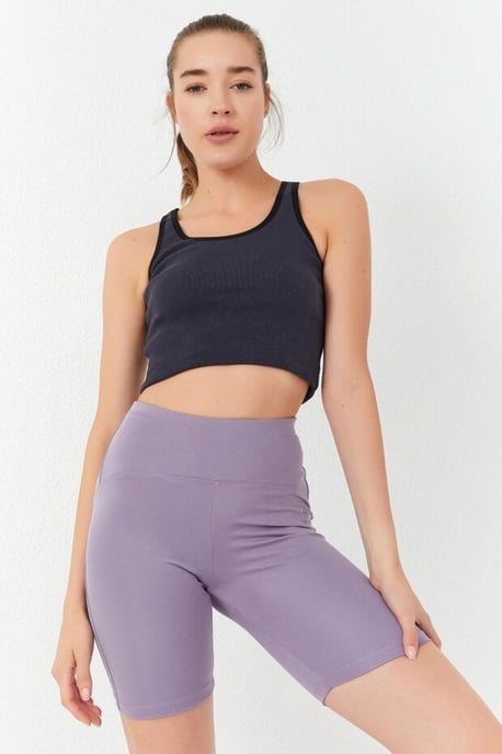 Geribbelde Katoenmix Mouwloze Crop Top - Image 2