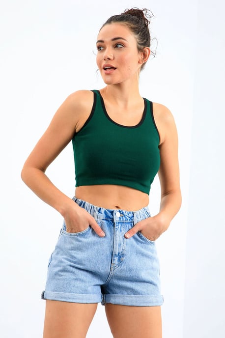 Ribbed Sleeveless Crop Top - Image 2
