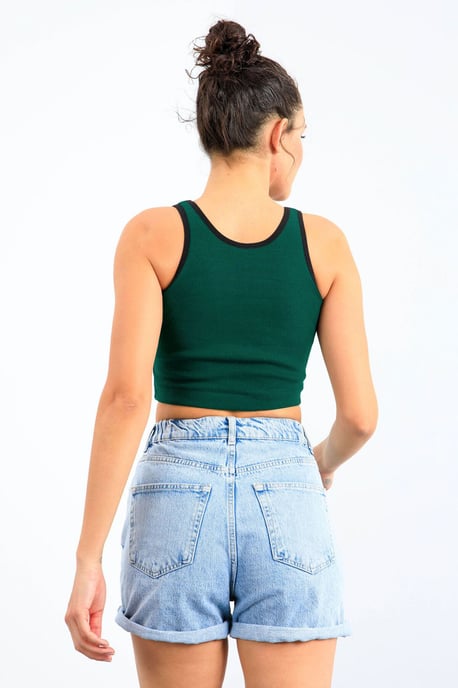 Ribbed Sleeveless Crop Top - Image 4