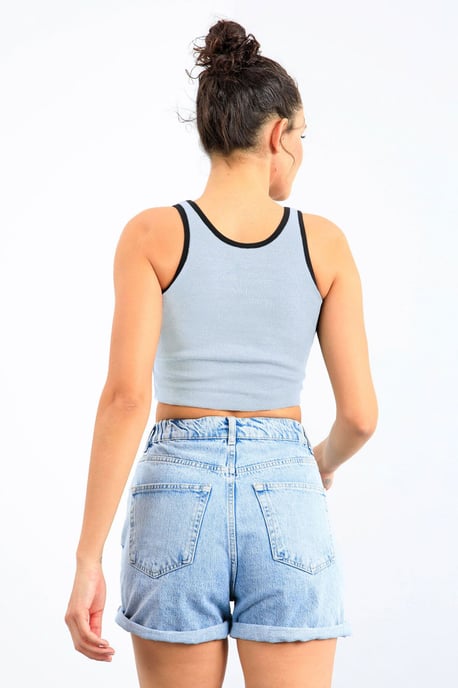Ribbed Sleeveless Crop Top - Image 3