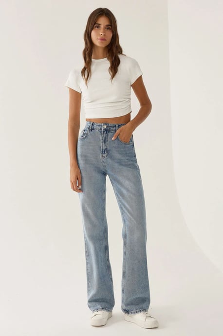 Rynkad Detalj Cropped Topp - Image 2