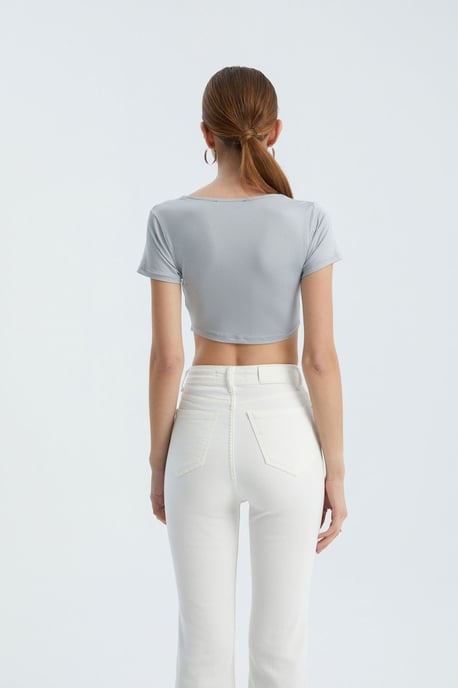 Square Neck Basic Crop Top - Image 4