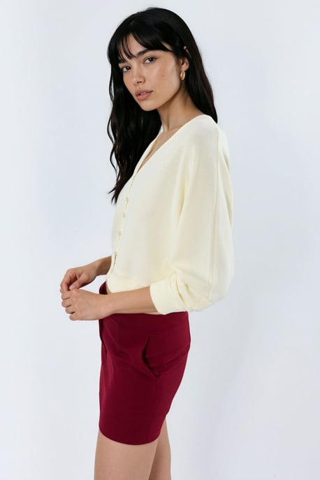 V-ringad Ribbad Tcrop Cardigan - Image 2