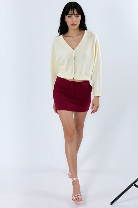 V-ringad Ribbad Tcrop Cardigan - Image 3