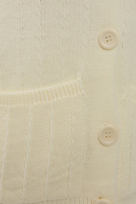 Texturerad stickad cardigan med knappar - Image 6