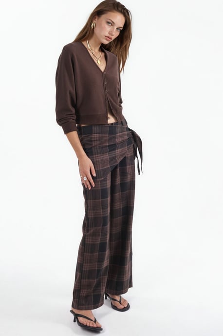 V-ringad randig kort cardigan - Image 2