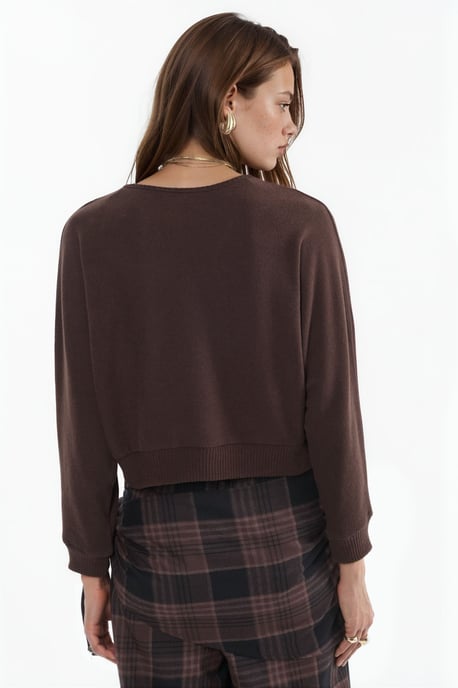 V-ringad randig kort cardigan - Image 5