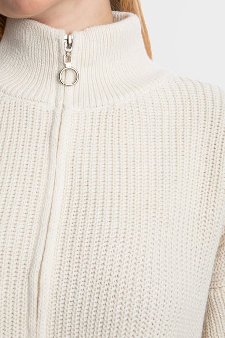 Dragkedja Avslappnad Passform Stickad Cardigan - Image 6