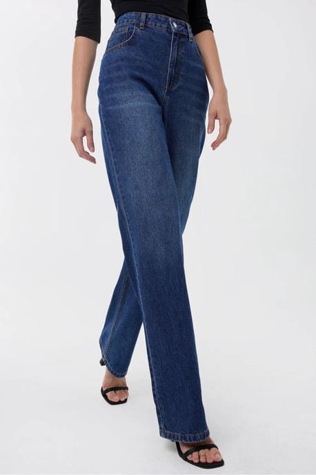 High-Waist Straight-Leg Washed Pants - Image 2