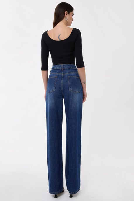 High-Waist Straight-Leg Washed Pants - Image 5
