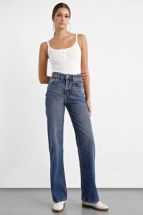 High Waist Straight Leg Jeans - Image 1